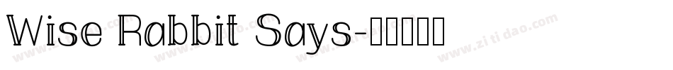 Wise Rabbit Says字体转换